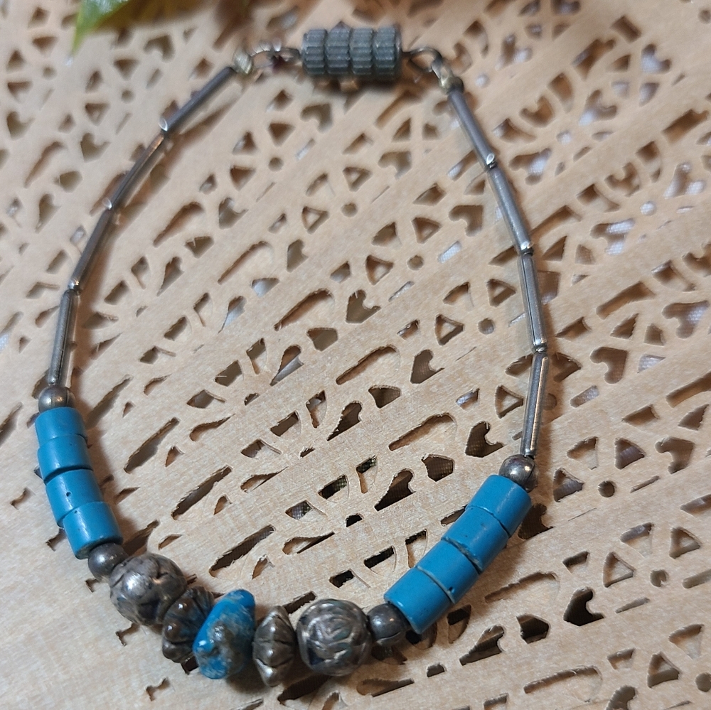 Vintage Blue and Silver Bracelet